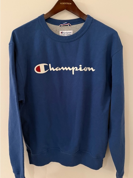 Champion Other - Champion Blue Script Logo Sweatshirt